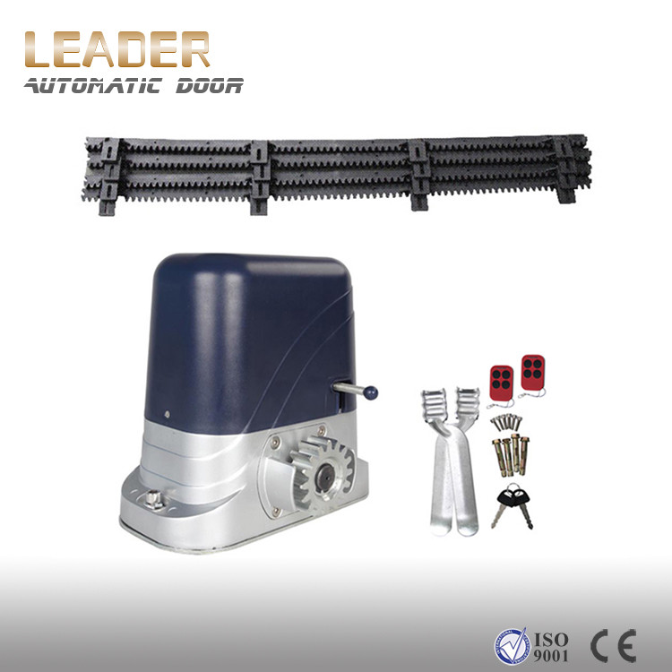 Electric sliding gate opener, AC motor automatic gate with 4m rack and 2 remotes