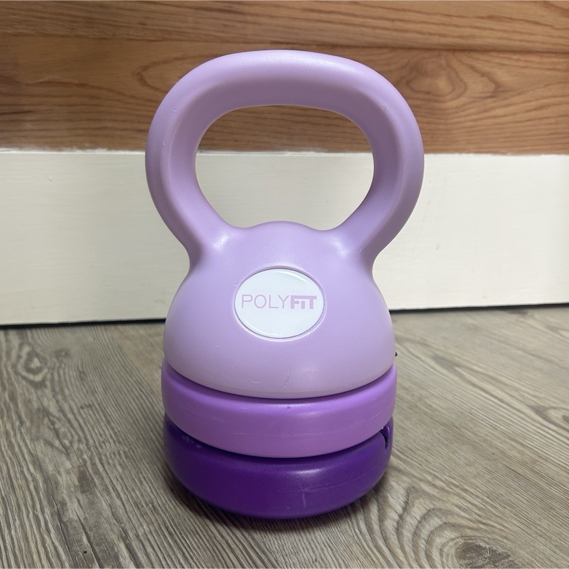 POLYFIT Adjustable Kettlebell 5 lb Purple with 4 lb & 3 lb Plates, Handle Set