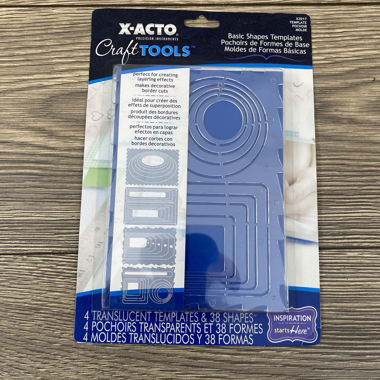 X-ACTO Craft Tools BASIC SHAPES 4 TEMPLATES 38 Shapes X2017