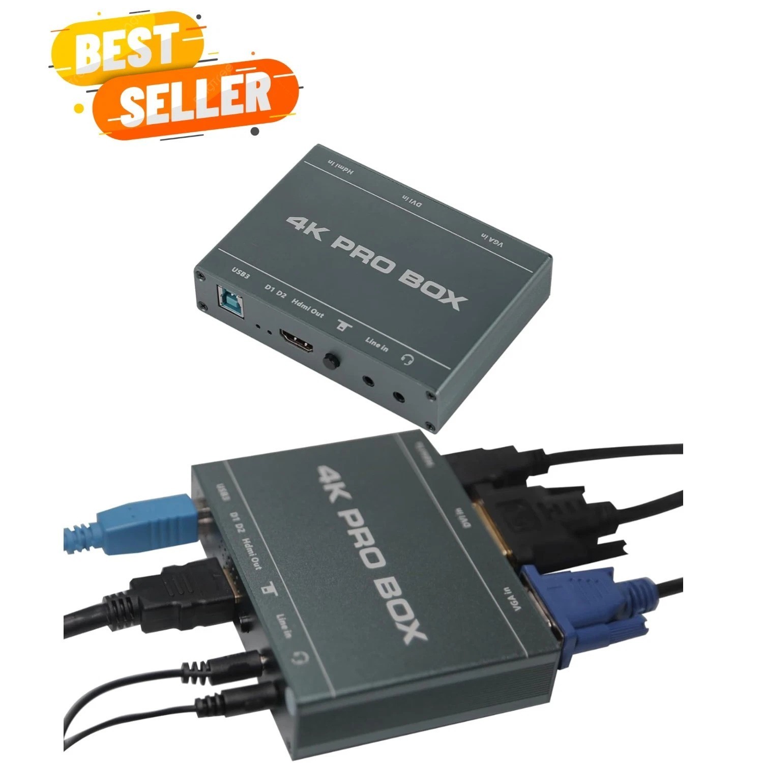 4K HDMI Capture Card DVI/VGA to USB 3.0 Capture Card Full HD 1080P 60FPS Plug...