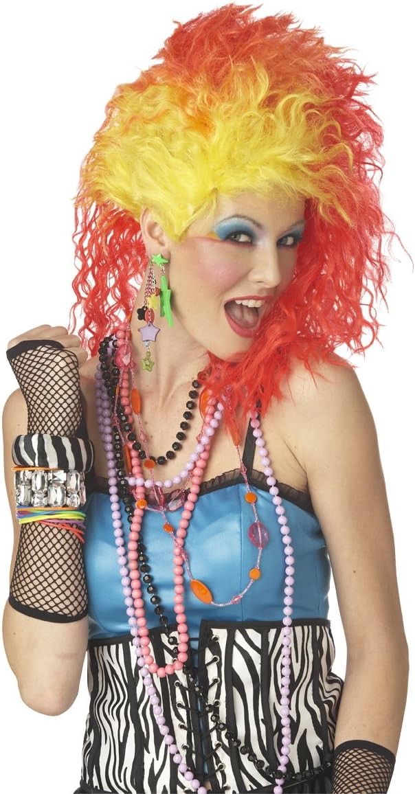 True Colors Wig 80's Pop Star Diva Fancy Dress Halloween Adult Costume Accessory