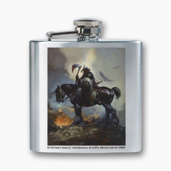 The Fantasy Art of (Frank) Frazetta Death Dealer Horse Stainless Flask NEW