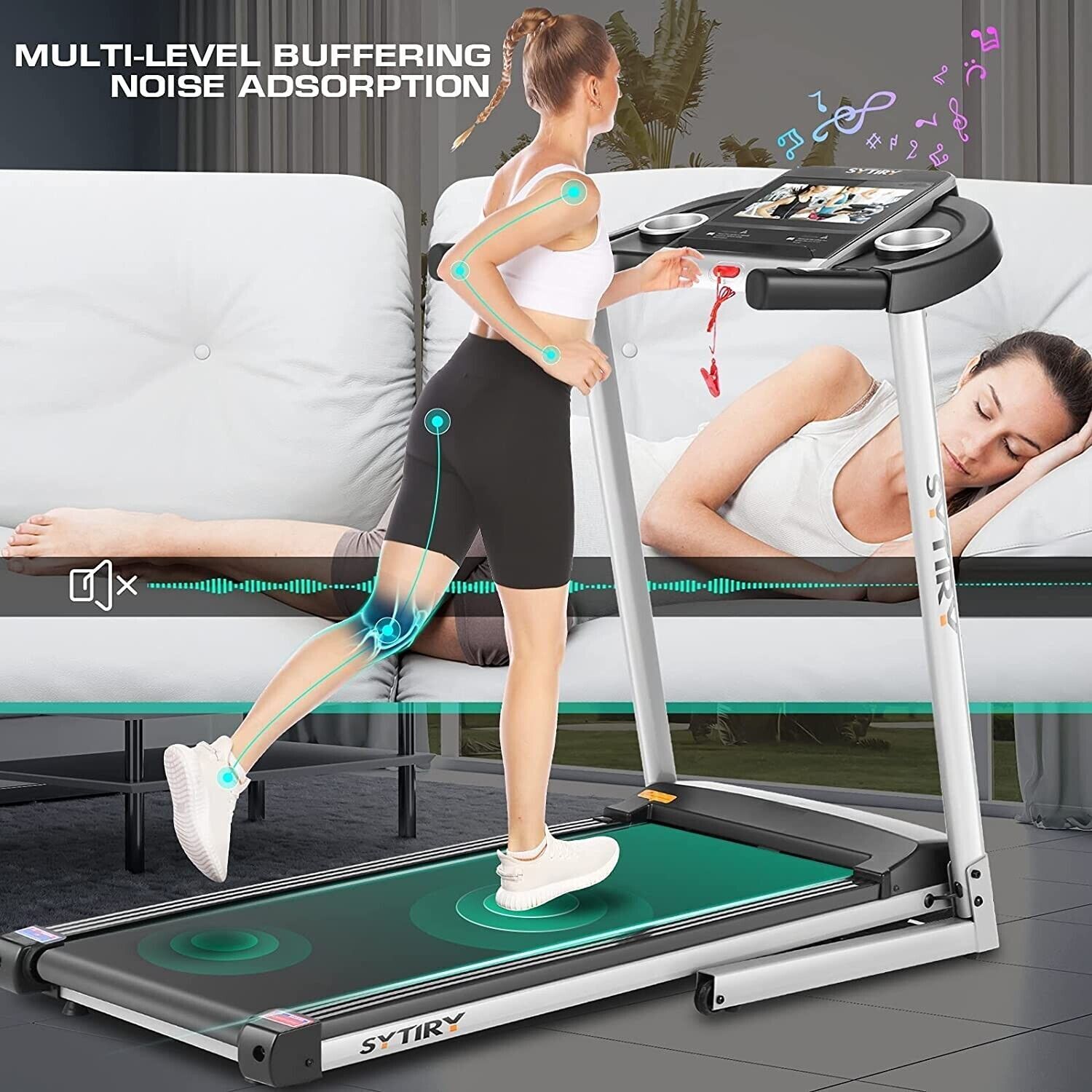 3.25HP Foldable Treadmill Home Electric Quiet Running Jogging Machine w/Incline