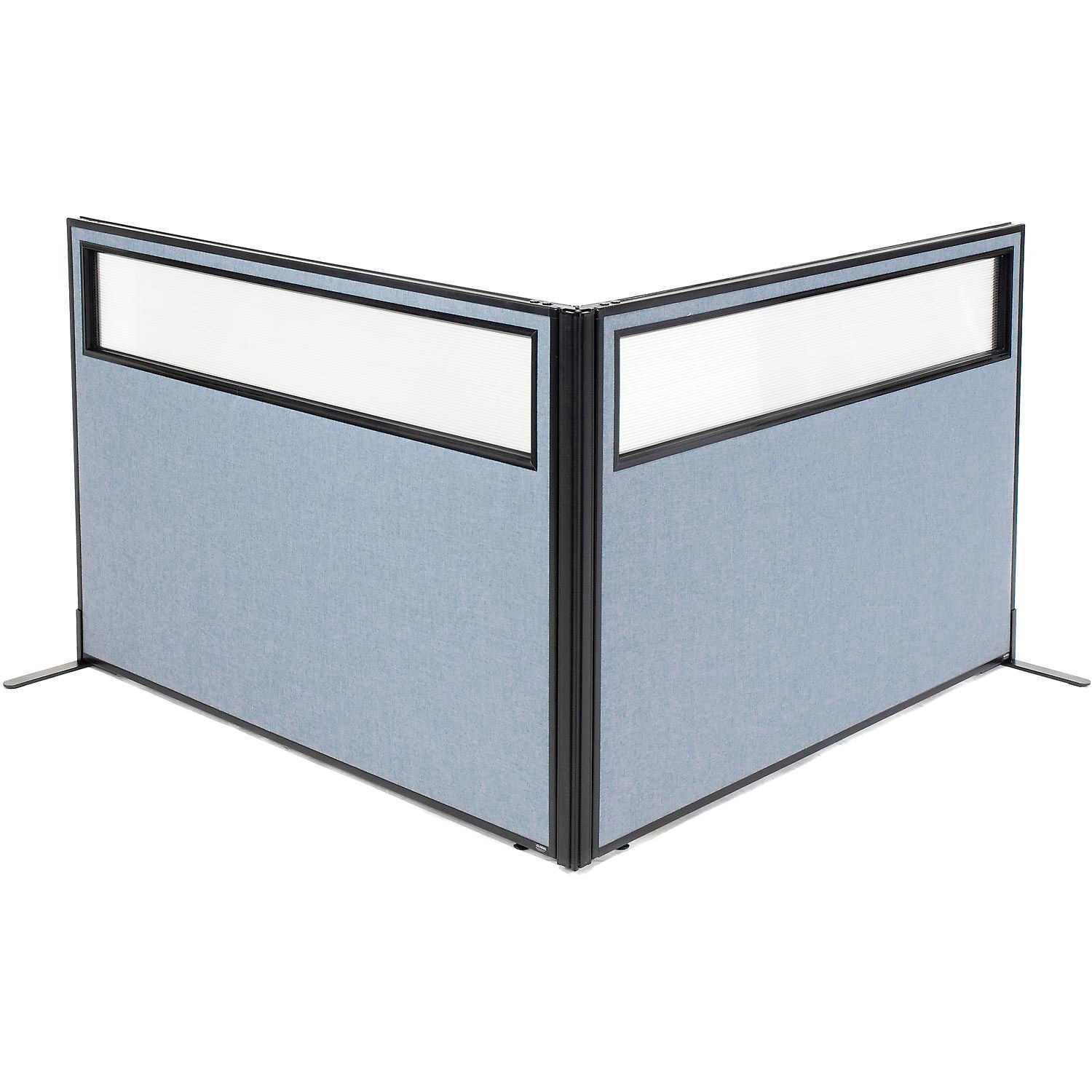 60-1/4"W x 42"H Freestanding 2-Panel Corner Room Divider with Partial Window