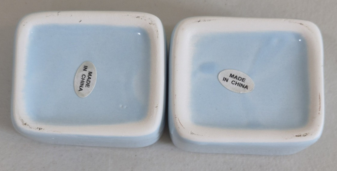 2 Ceramic Keepsake Boxes First Tooth First Curl 2"x1.75"