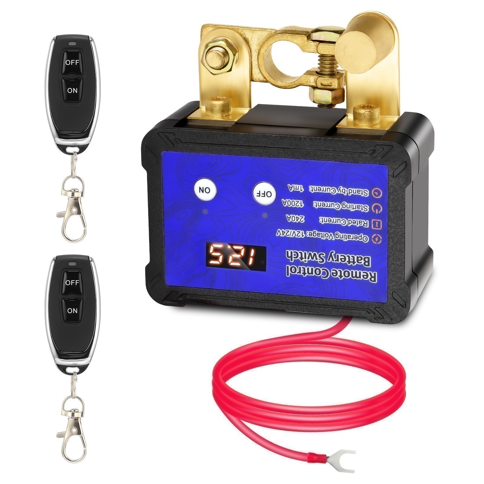 Battery Disconnect Switch 12V/24V Car 12V 240A Remote Battery Disconnect Switch