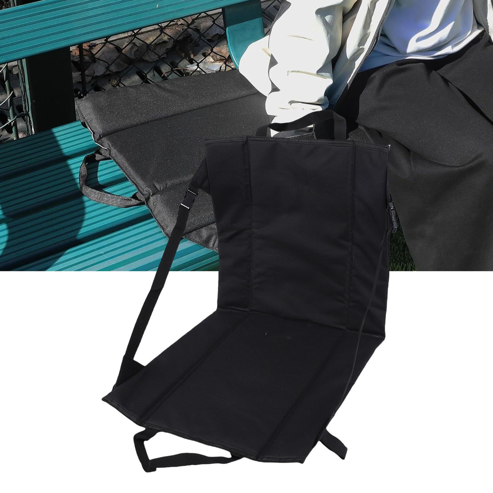 Adjustable Black Stadium Seat Cushion For Camping Fishing Trending