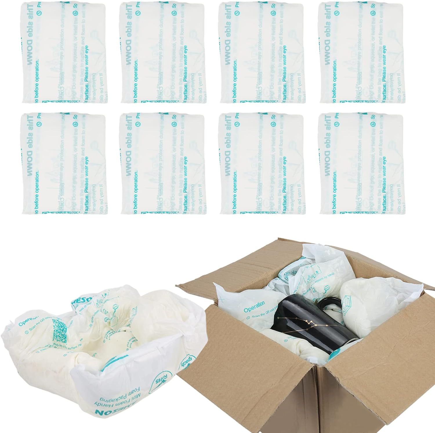 Foam Bag for Shipping, Pack of 8 Handy Foam Room Temperature Expanding Foam Pack
