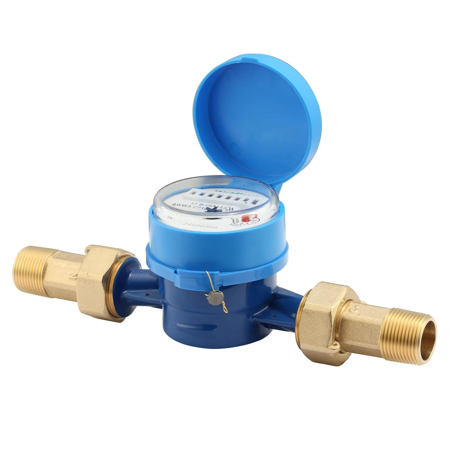 DN20 Water Meter 3/4" NPT, AWWA C712 Certification Gallon Water Flow Meter, Cold
