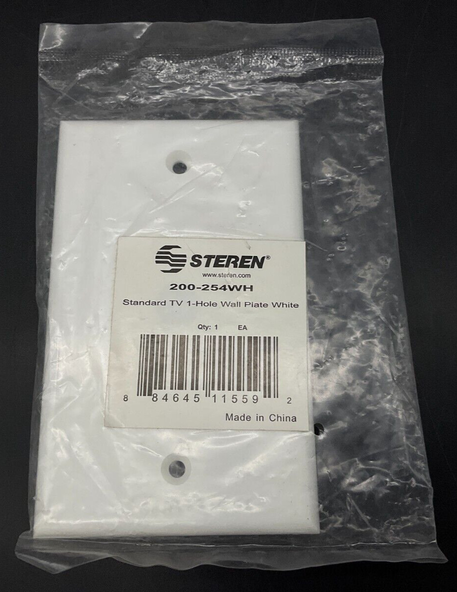 Steren Electronics White 1-Hole Wall Plate 200-254WH *NEW*