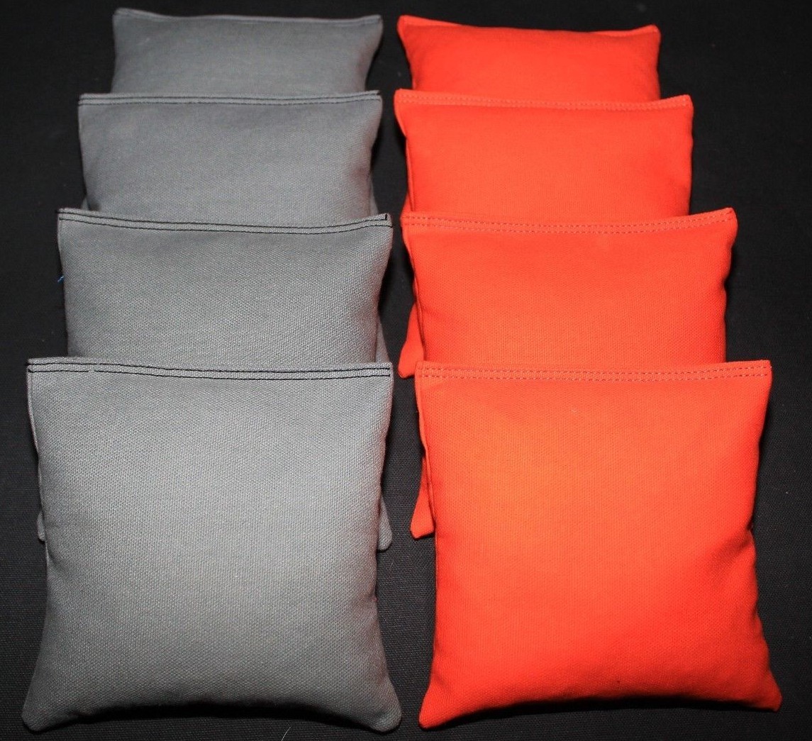 CORNHOLE BEAN BAGS Dark Gray and Orange 8 ACA Regulation Corn Hole Game Bag