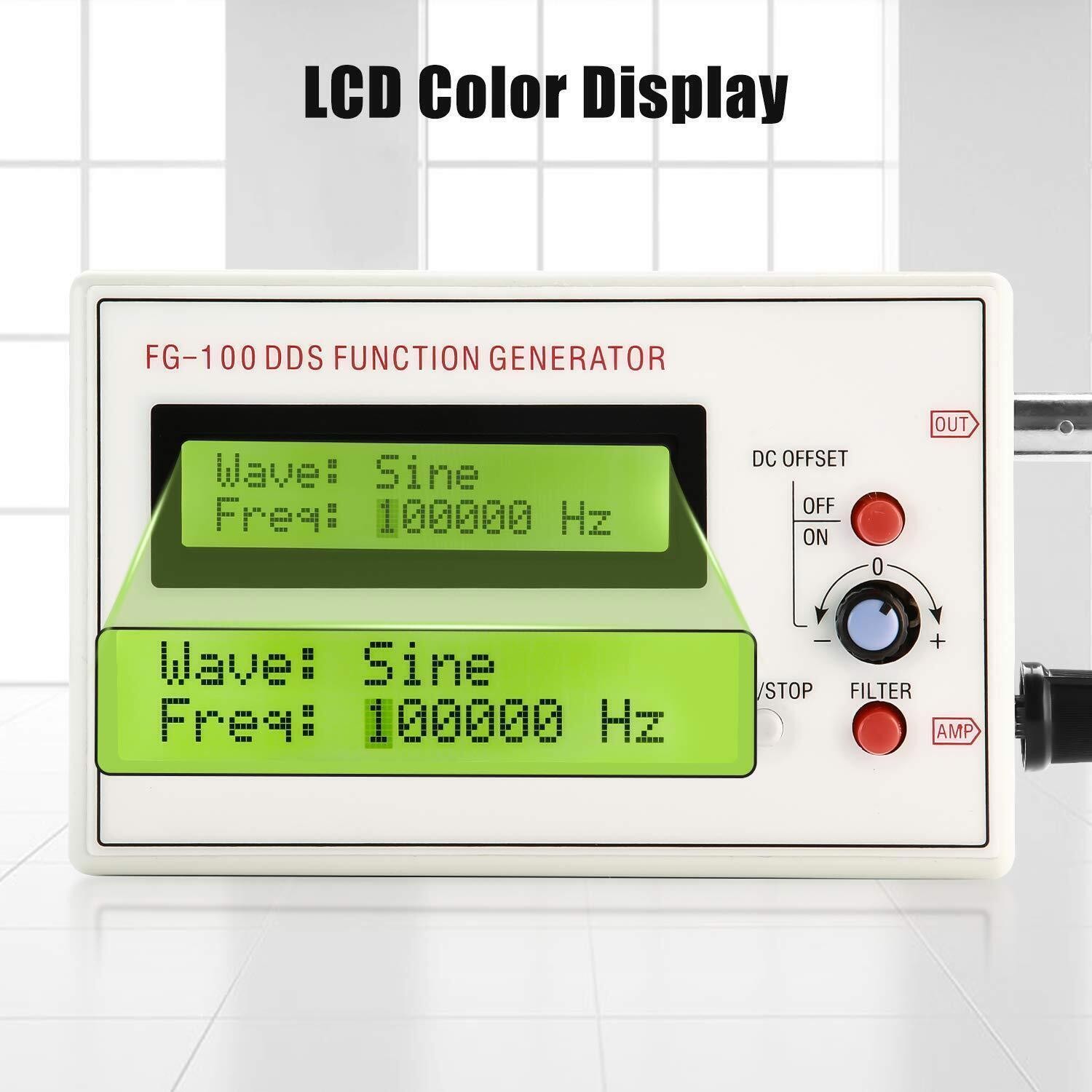 1Hz-500kHz DDS Function Generator Low Frequency Signal Generator FG-100