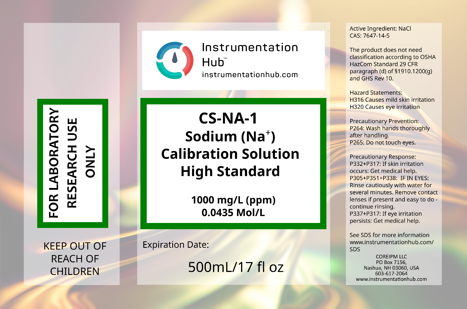 INSTRUMENTATIONHUB Sodium (Na+) ISE Calibration Solution Set (2x17floz/2x500mL)
