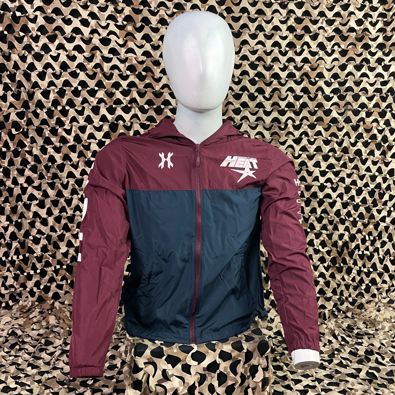 NEW Large HK Army Houston Heat Zip Up Windbreaker Jacket-Navy Blue/Maroon