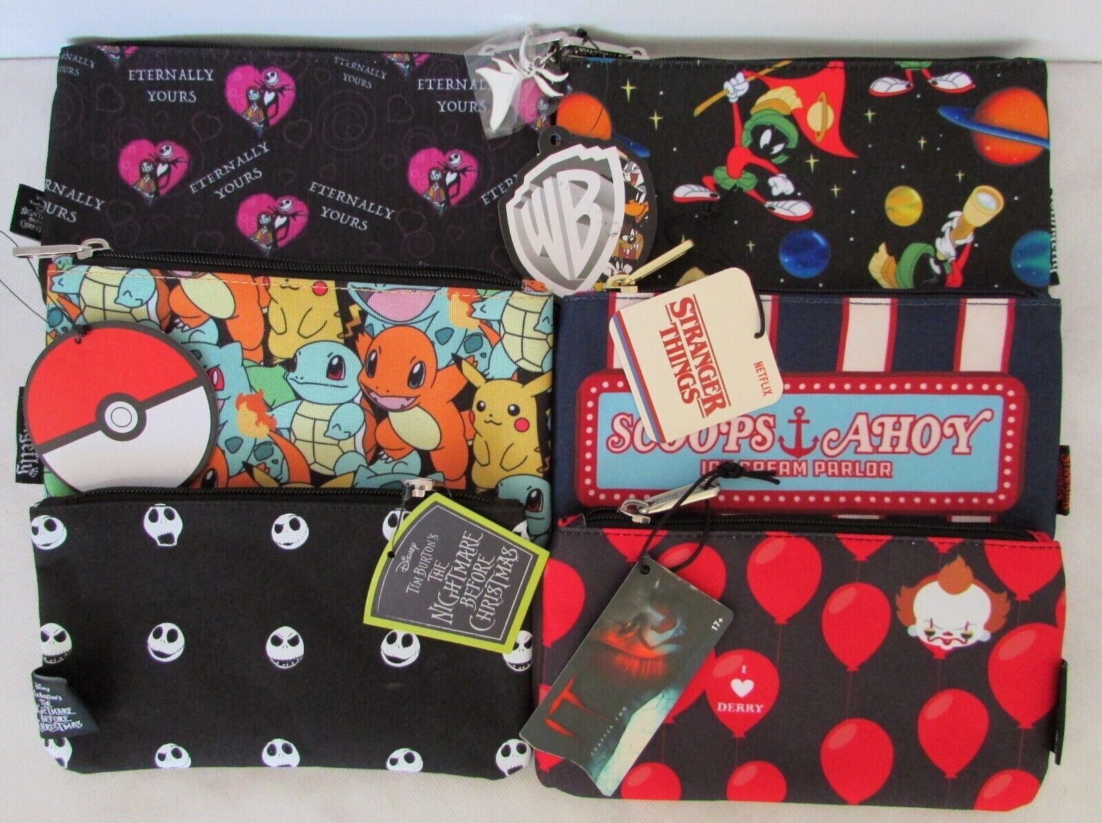 Loungefly Zip Pouch Cosmetic Bag Wallet Purse & WRISTLET STRAP NWT