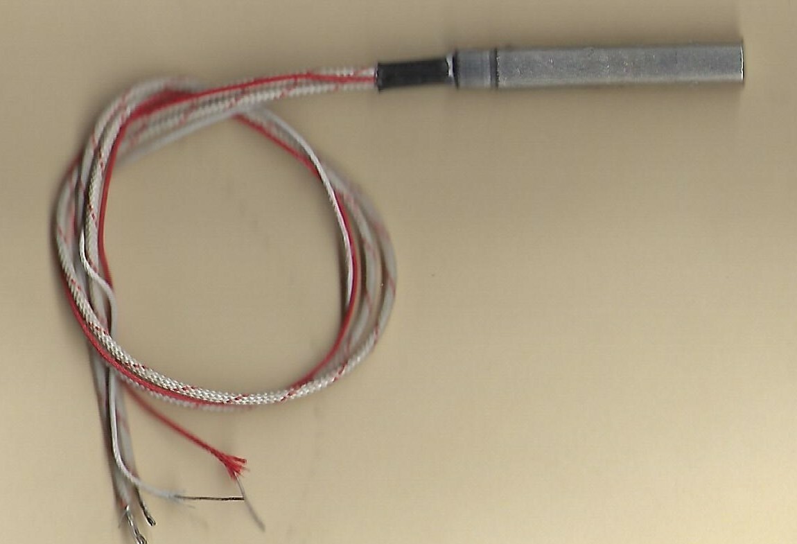 ATC Cartridge Heater 3/8" Dia X 2" Long 250W 240V 12" Fiberglass & Type J T/C