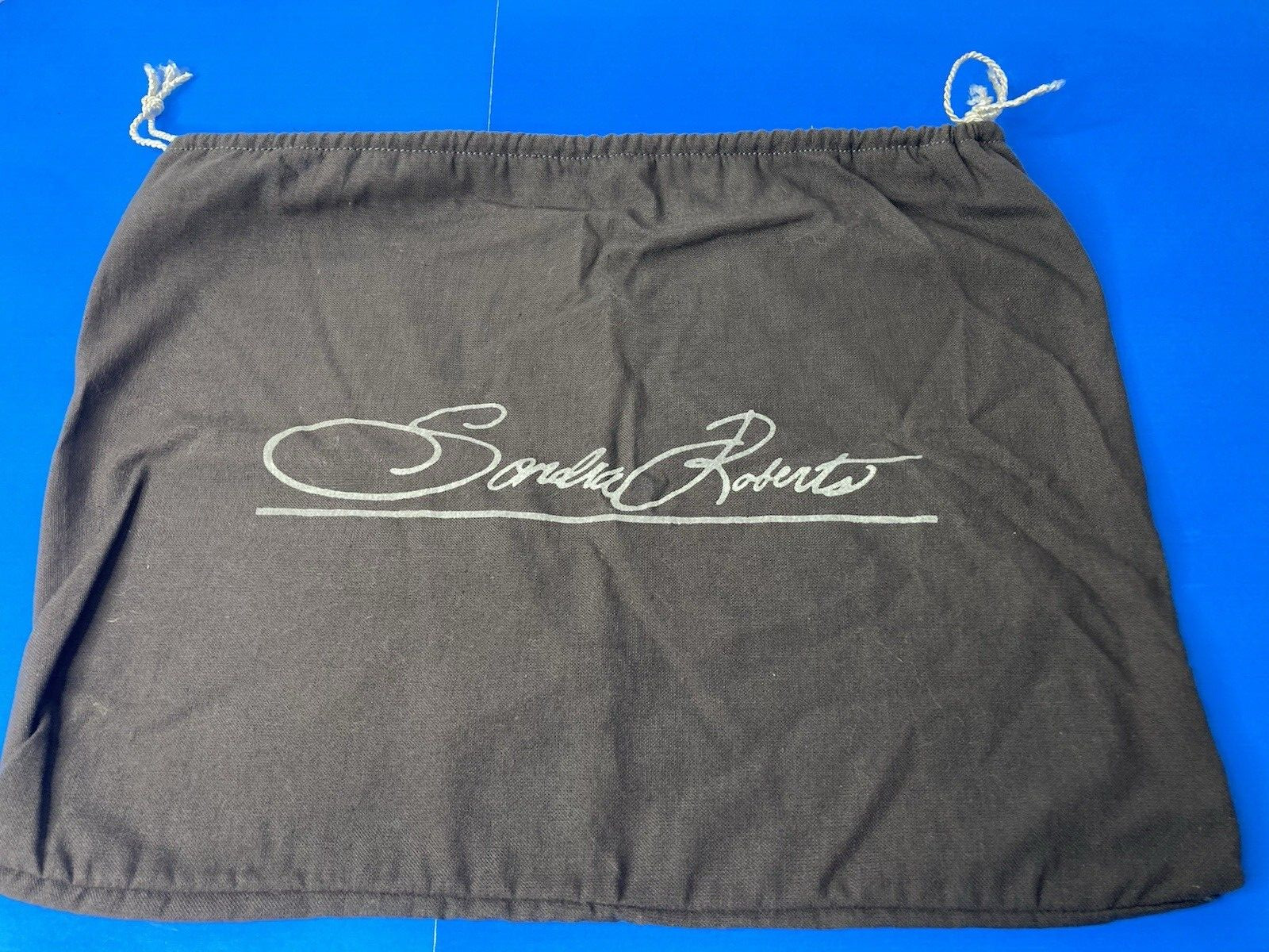 Sondra Roberts New York Brown Drawstring Dust Bag Cover Purse Handbag 15.5"x 12"