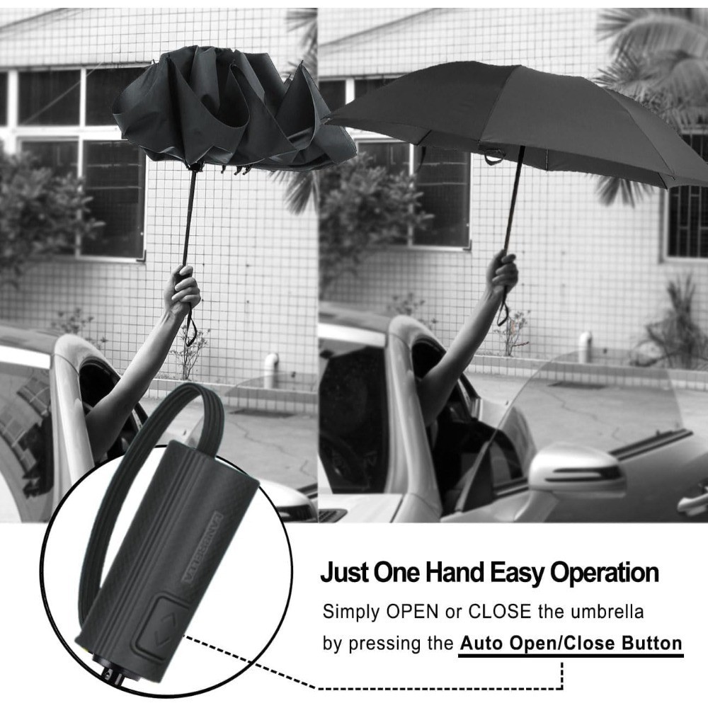 Compact Reverse Folding Umbrella Auto Windproof Travel Umbrella