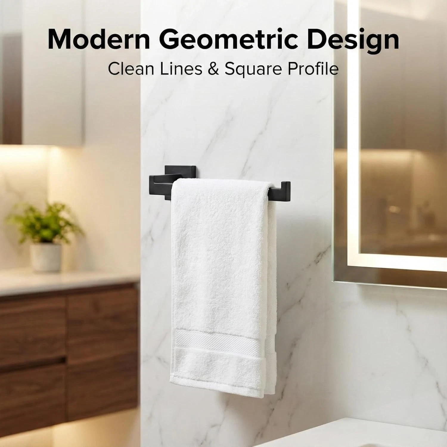 Matte Black 4-Piece Complete Bathroom Accessory Set Towel Bar & Hardware Kit