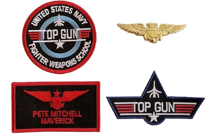 Captain Pete Mitchell Maverick Navy VX-31 Squadron Patch [4PC Set - Hook]