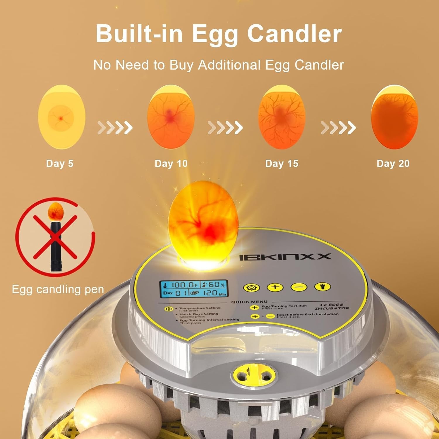 Upgraded Egg Incubator with Temperature & Humidity Control