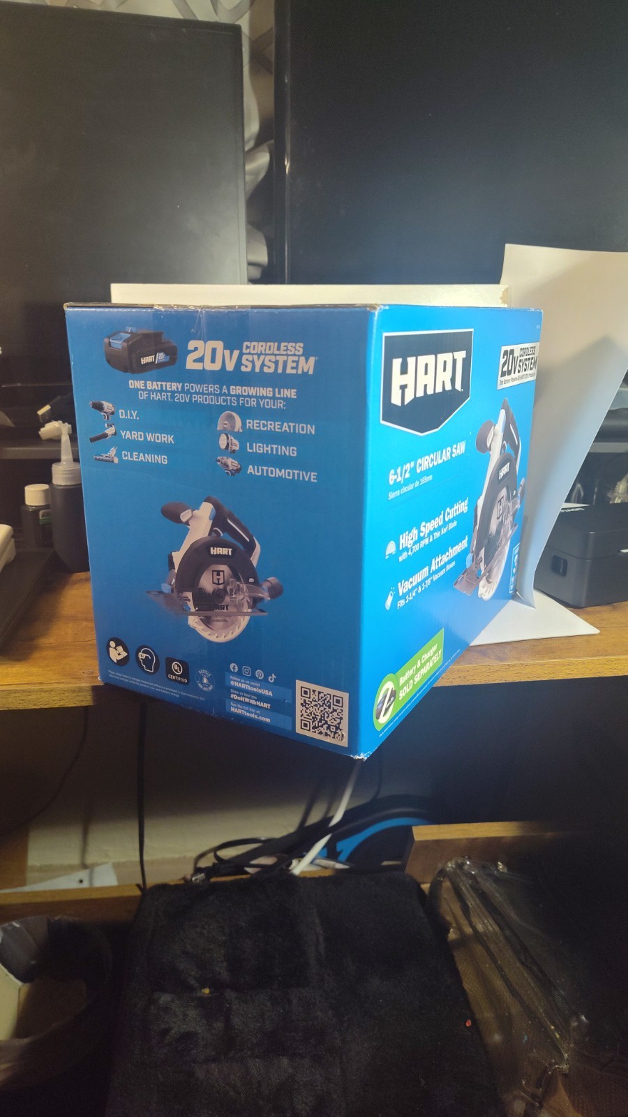 NEW HART 20V Tools Drill 6-1/2 Circular & Reciprocating Saw, LED Light
