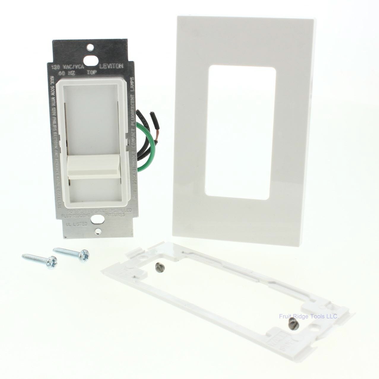 Leviton White 6668-1W Full Range Slide Mark 10 Fluorescent Dimmer 500W-120V AC