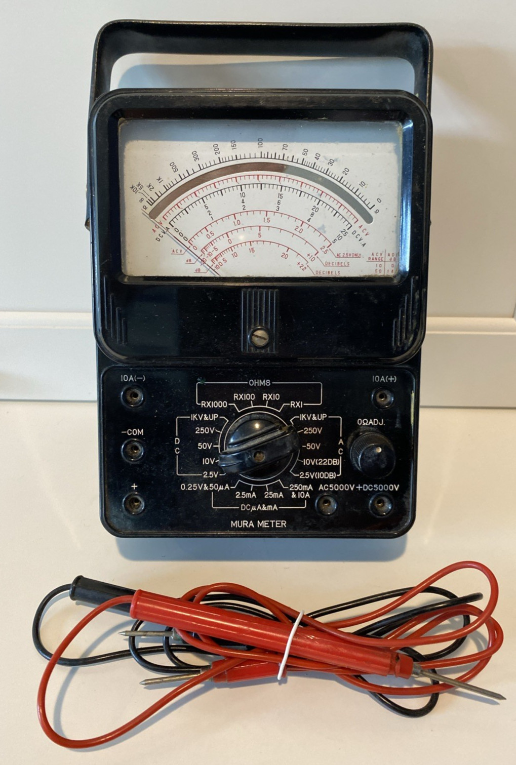 Vtg Mura Meter Volt Ohms Meter Portable Model 80M Tester Japan Tested, Works