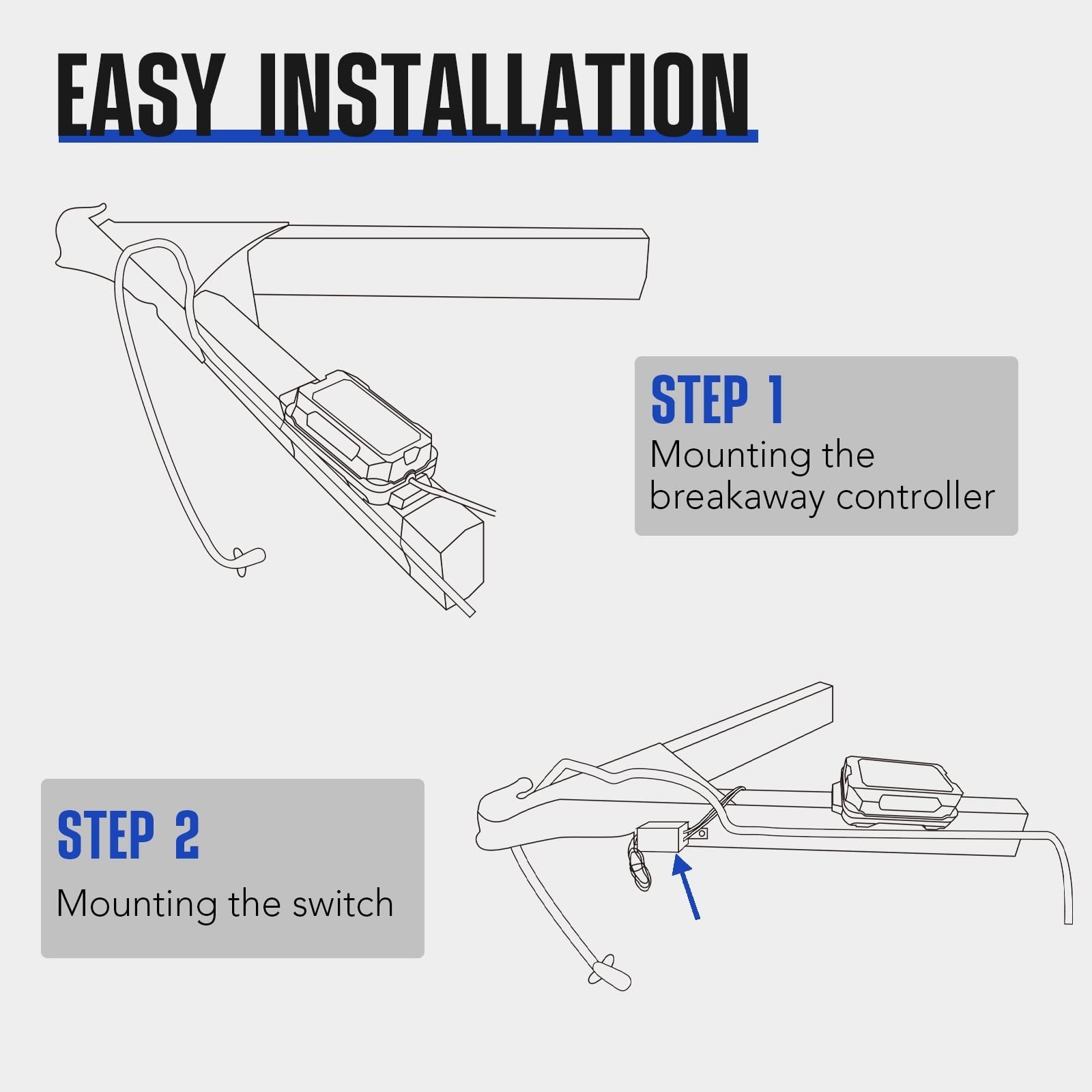 ATEM POWER Solar Trailer Brake Controller Kit 12V with Built-in Solar Panel