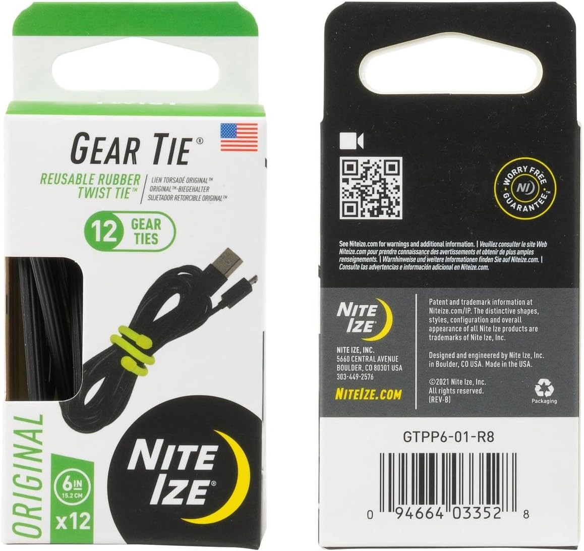 Gear Tie® ProPack 6 in. - 12 Pack - Black