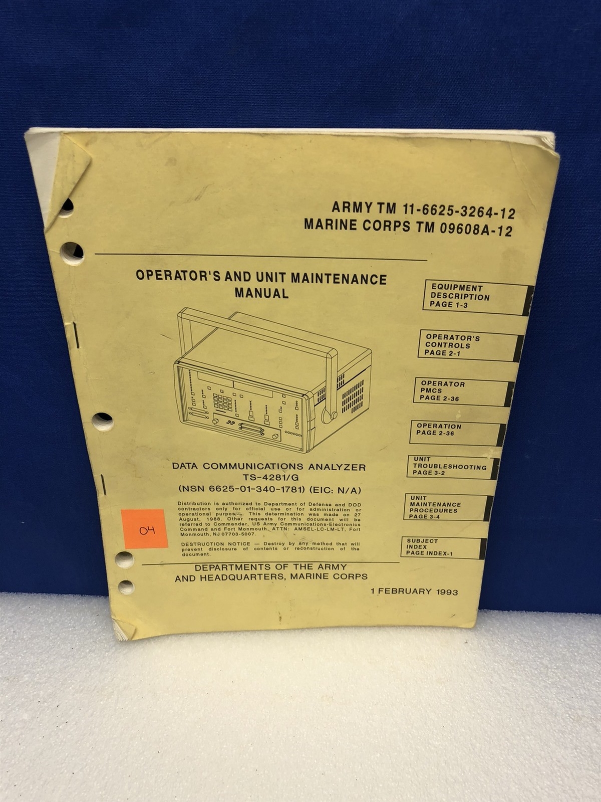 ARMY TM --- OPERATOR'S & UNIT MAINTENANCE MANUAL TS-/G