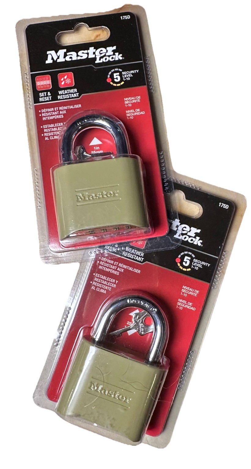Master Lock 175D ~ Lot of 2 ~ Weather Resistant Set & ReSet Combination