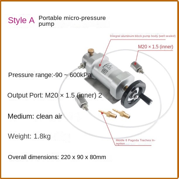 Manual 90~600KPa Air Pressure Pump Portable Vacuum Calibration Table Tester