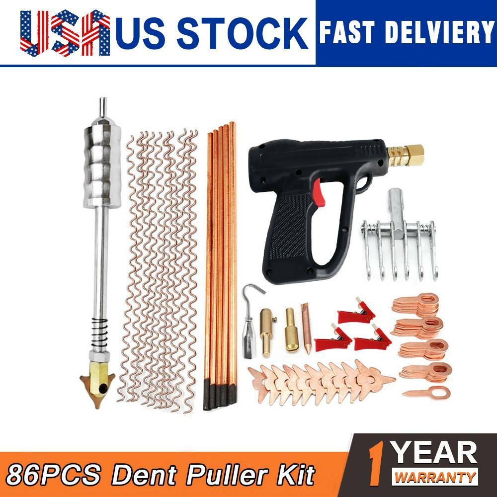 86PCS Dent Puller Kit Car Body Dent Spot Repair Device Welder Stud Weld Welding