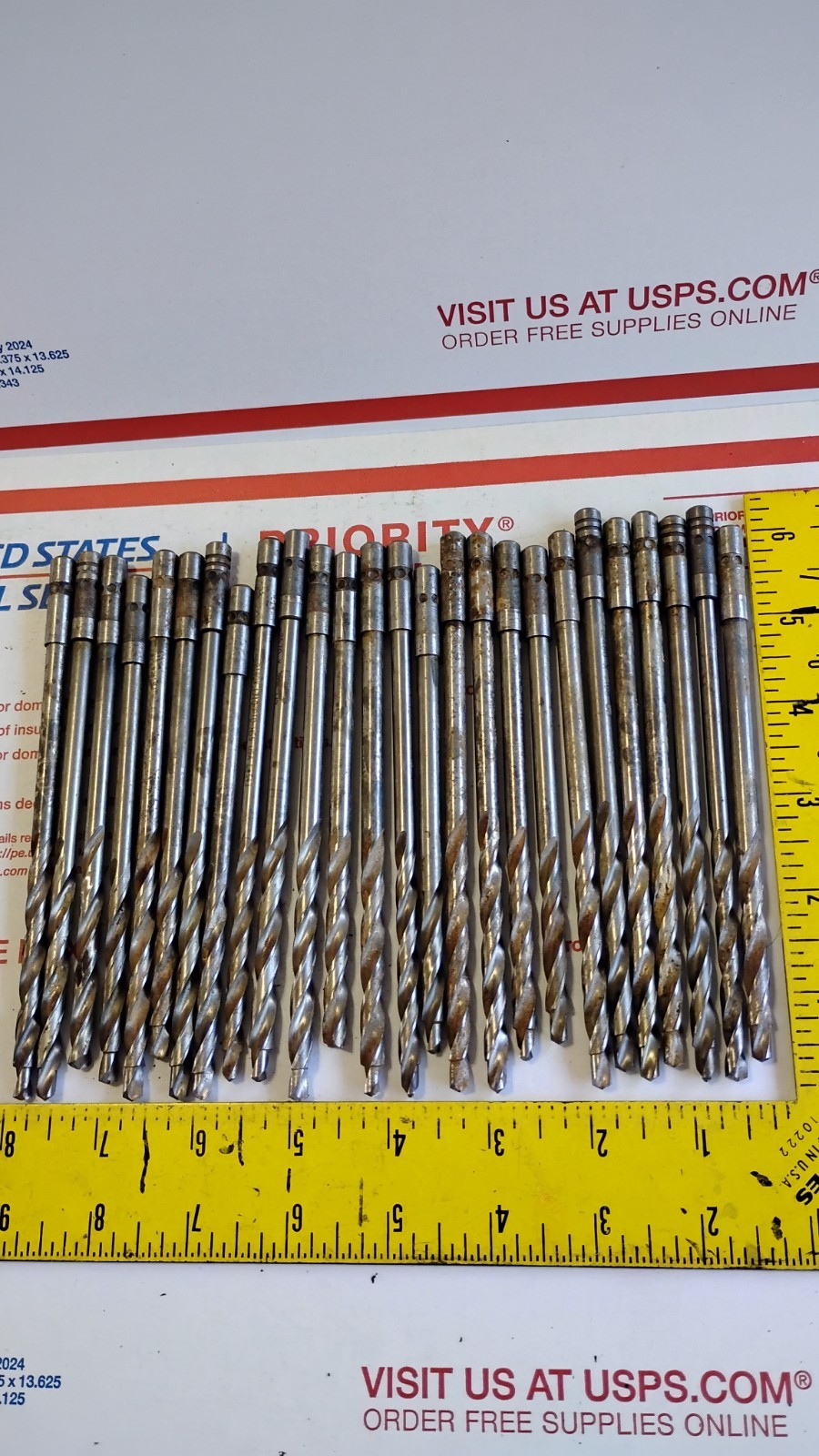 25 Each 1/4" DIAMETER BOEING QUICK CHANGE DRILL BITS 5" LONG AIRCRAFT USA