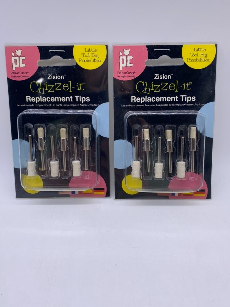 Zision CHIZZEL-IT Engraving Embossing Buffing Brushing Replacement Tips! 2 Packs