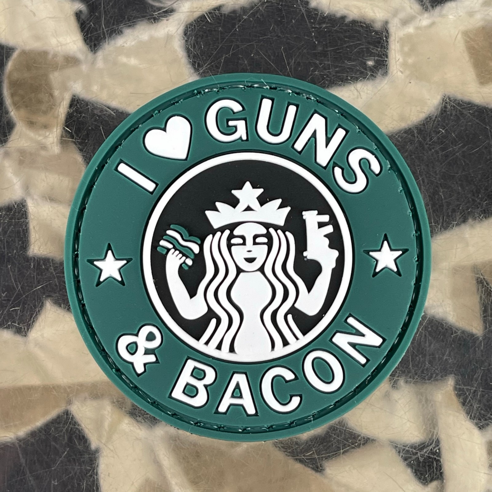 NEW I Love Guns & Bacon PVC Patch (AC-110K)