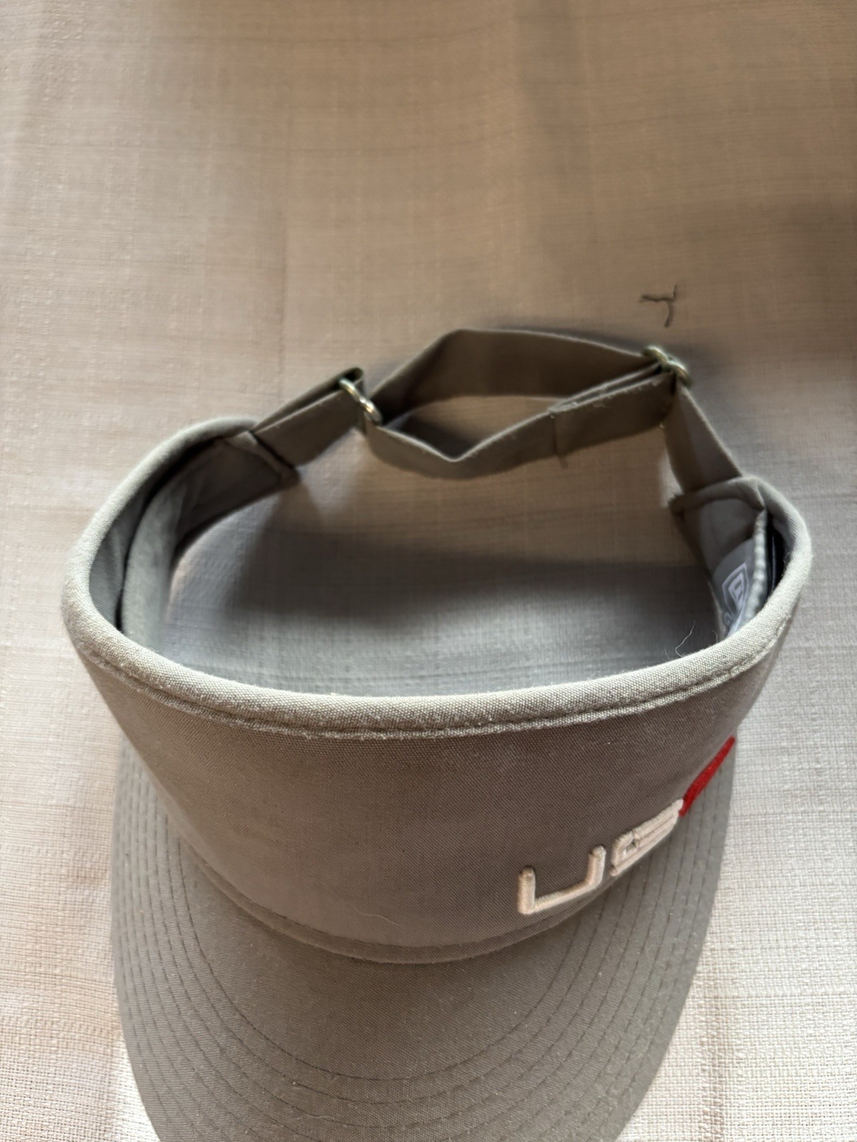 New Era Golf Visor USA Logo Embroidered Solid Gray Adjustable Unisex