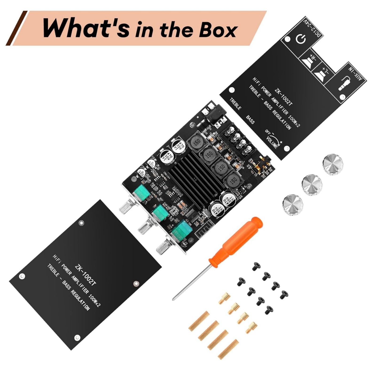 ZK-1002T Bluetooth 5.0 Amplifier Board 200W Dual Channel Hifi Audio AMP Module