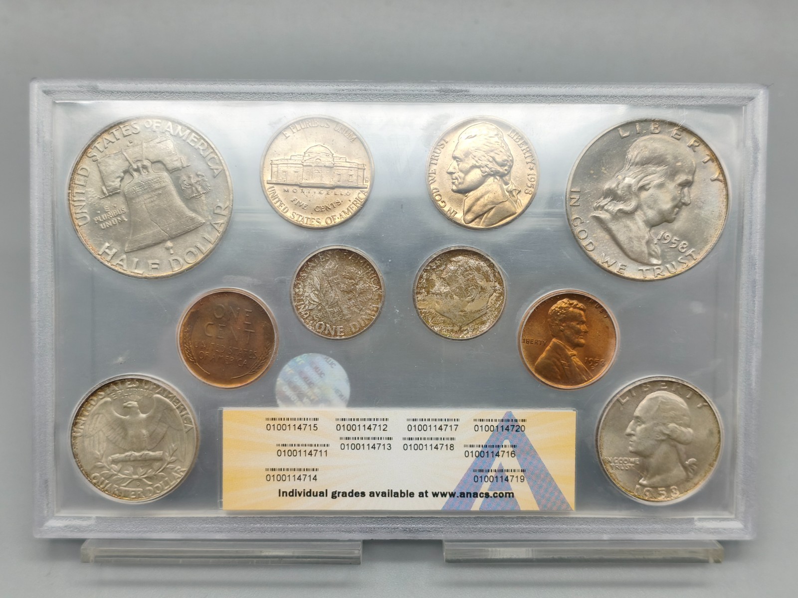 1958 Double Mint Set P and D ANACS Certified MS 66