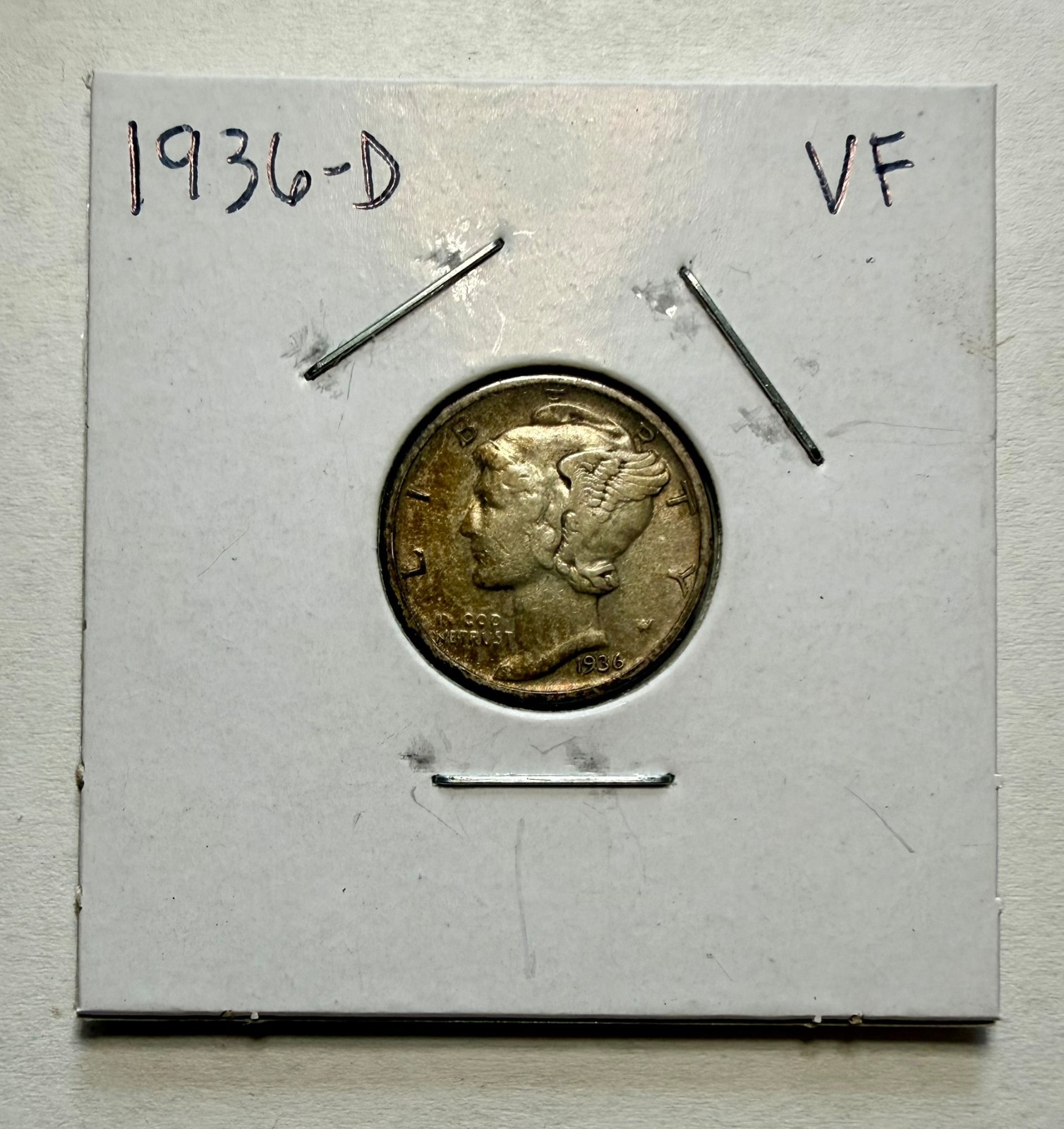 1936-D Mercury Dime 10c SILVER - Very Fine (VF)