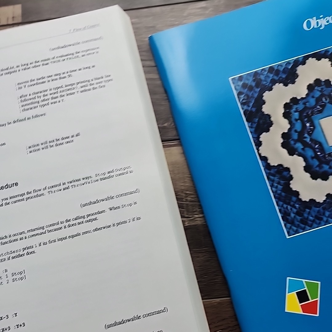 Vintage ObjectLogo Books for Apple II by Paradigm Software Manual & Supplement