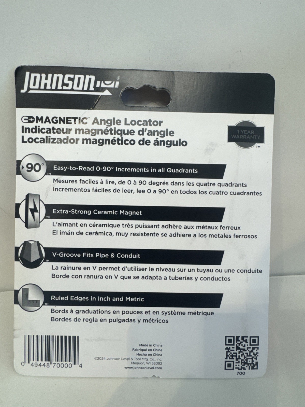 Brand New Johnson Level&Tool 700 Magnetic Angle Locator, Assorted Sizes, Styles