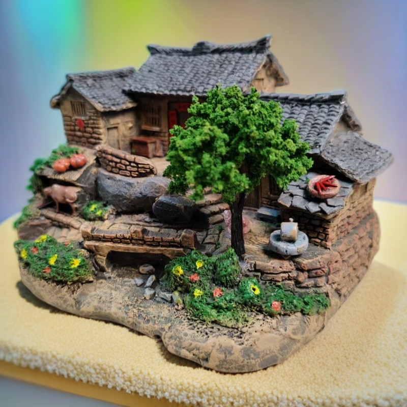 Miniature Model Landscape Decoration of Old Rural Houses