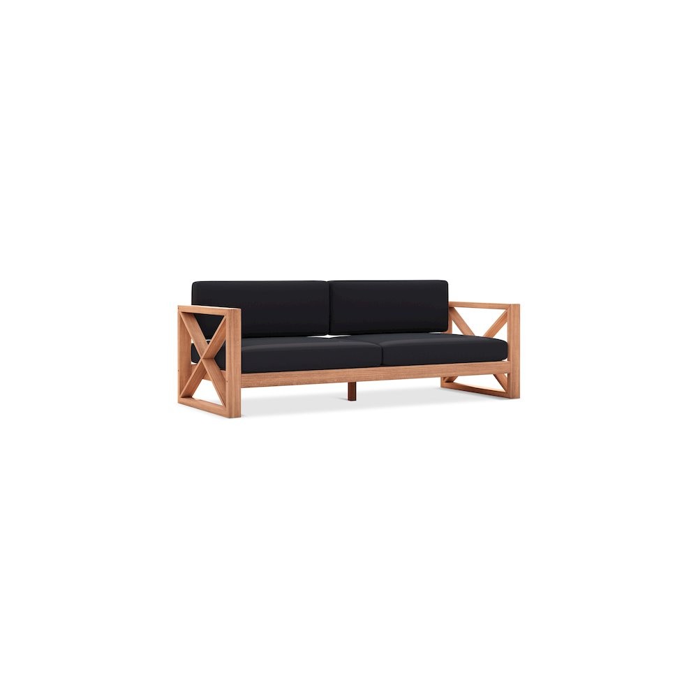 Anguilla Black Water Resistant Fabric Outdoor Sofa