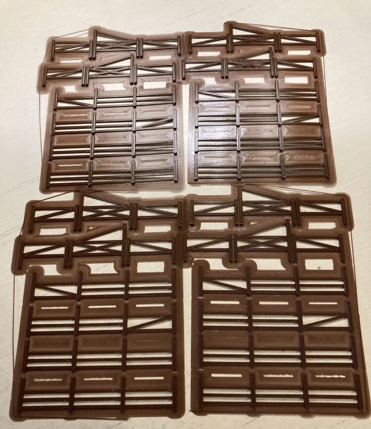 ho scale farm fencing model train display Lot Of 4 Packs Brown Fence