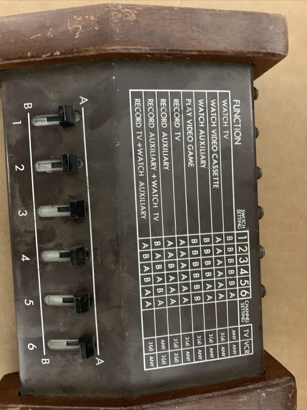 Vintage ARISTA Master Video Selector 56-5001 Vtg Retro Gaming Wood Switch TV