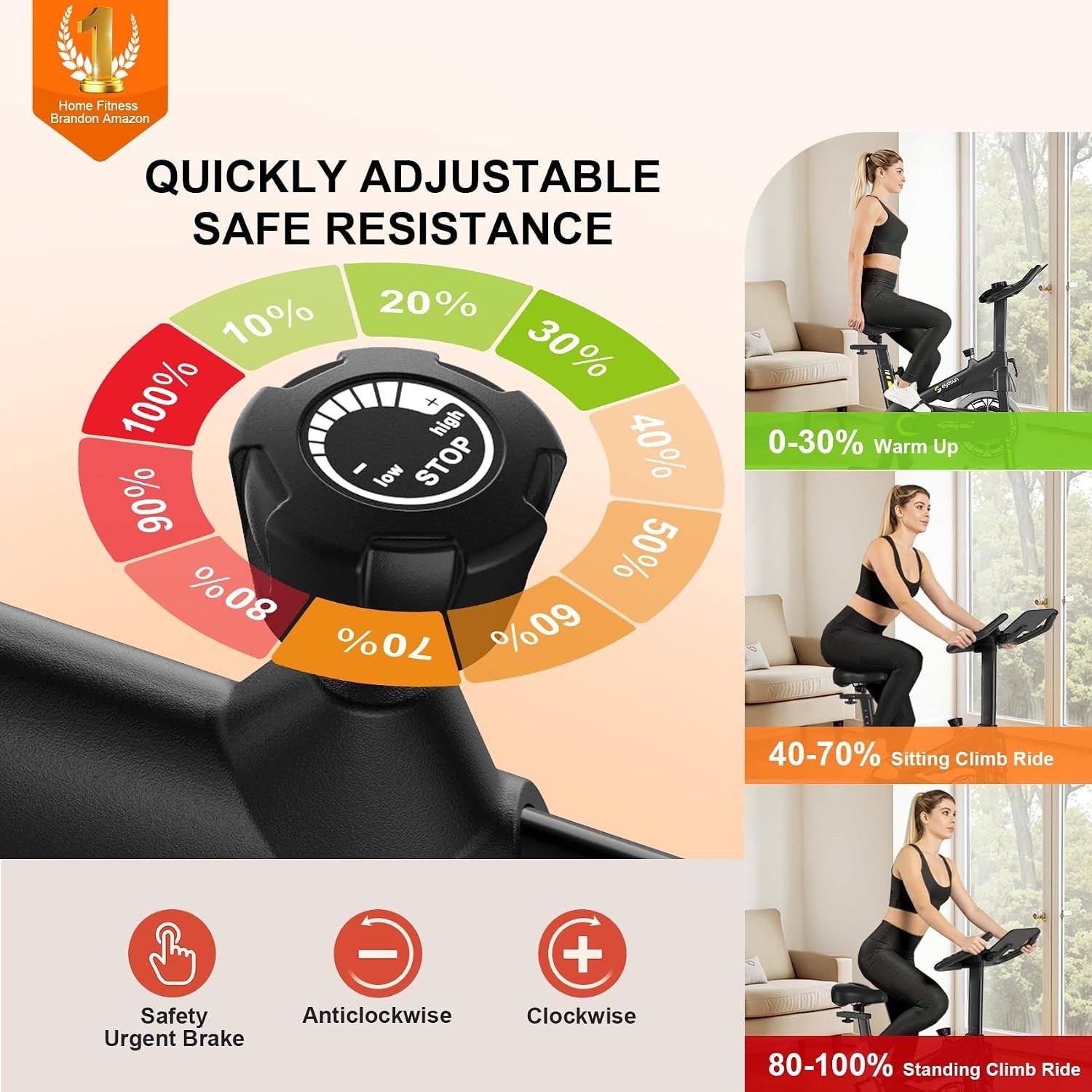 Luxury Exercise Bike for Home with Adjustable Resistance & Bluetooth Integration