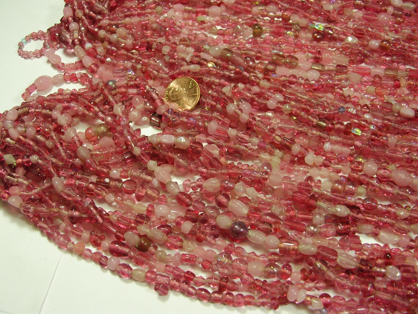 30 Strands 36" India Handmade Assorted Color Glass Beads Wholesale Bulk (CT-48)