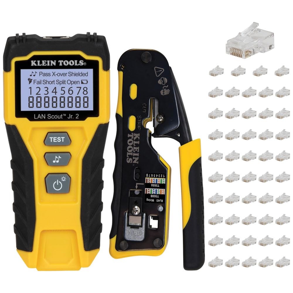 Network Cable Tester Kit LAN Scout Jr 2 Pass Thru Plugs